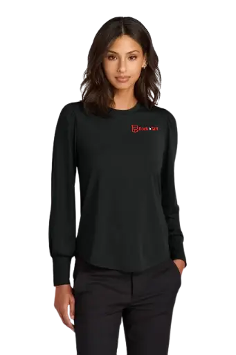 Mercer+Mettle Women's Stretch Jersey Long Sleeve Blouson Top